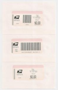 PVI strips Meter Stamp Test Labels set of four, older type