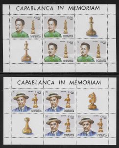 Cuba 2560-2563 Chess Champions set Mini-sheets MNH