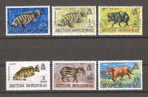 BRITISH HONDURAS 1969/72 SG 276/78 MNH