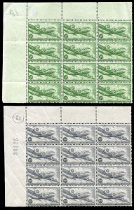 Belgium #C10-11 (COB PA10-11) Cat€192+, 1946 50fr yellow green and 100fr gr...
