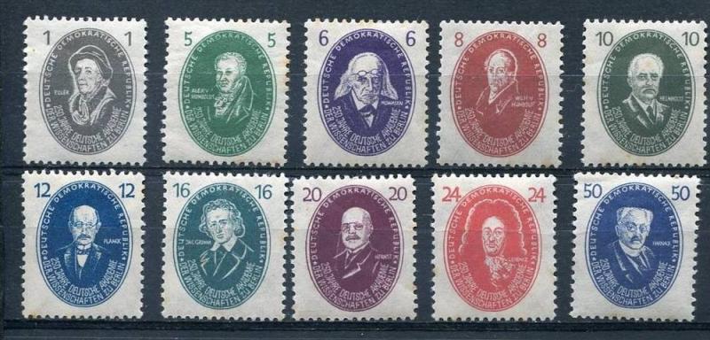 Germany 1950 Mi 261-270 MH Famous People. Portraits Cv 65 Euro