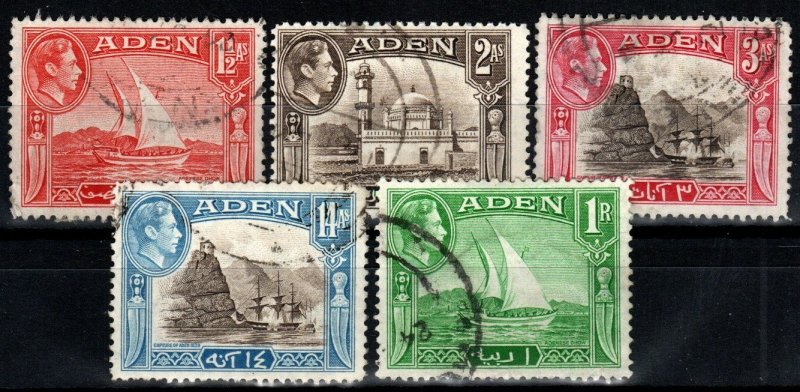 Aden #19-20, 22, 23A-24 F-VF Used CV $4.25 (A34)