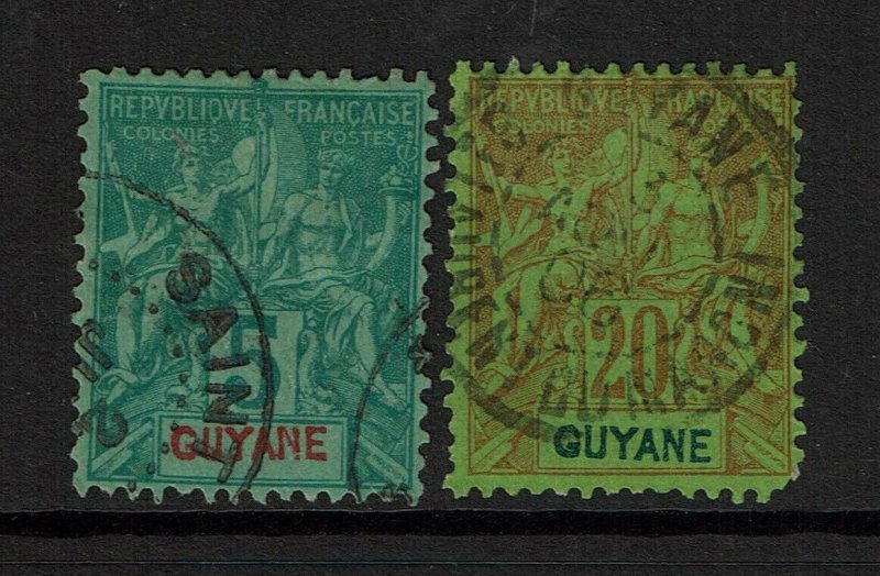 French Guiana SC# 35 and 41, Used, Hinge Remnants, 35 minor creasing - S9873