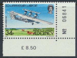 Alderney  SG A22  SC# 22 Aviation Aircraft Airport Mint Never Hinged see scan