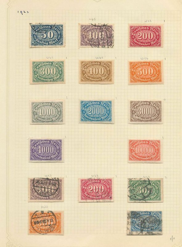 GERMANY Reich 1922 Inflation M&U Collection(140+Items) (W 859