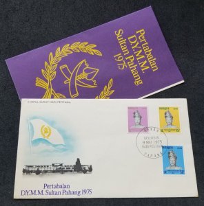 Malaysia Installation DYMM Sultan Pahang 1975 Royal (FDC) *concordance PMK *rare