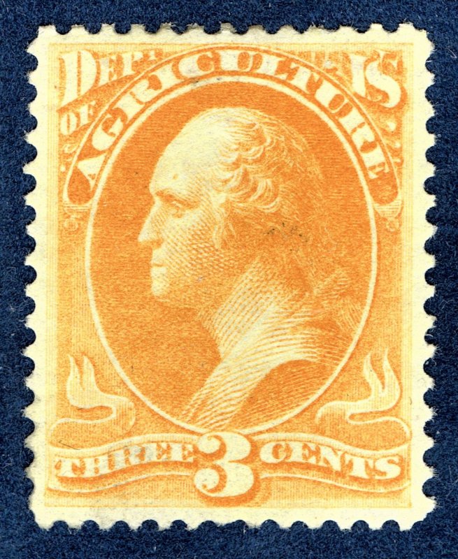 [0936] 1873 Scott#O3 mint original gum 3¢ yellow cv :$225