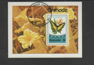 GRENADA #667  1975  BUTTERFLIES  MINT  VF NH  O.G CTO  S/S