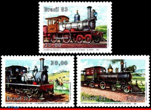 Brazil MNH 1862-4 Locomotives 1983