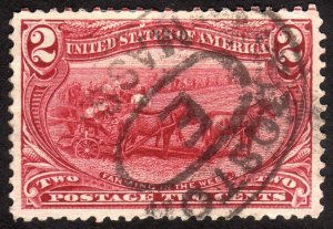 1898, US 2c, Trans-Mississippi, Used, Well centered Jumbo, Sc 286