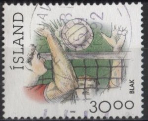 Iceland 708 (used) 30k sports: volleyball (1992)