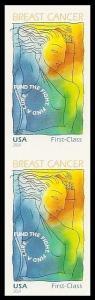 US B5a Breast Cancer imperf NDC vert pair MNH 2014