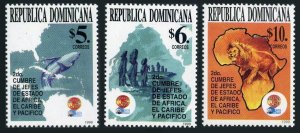 Dominican Rep 1331-1333,MNH. Summit of African,Caribbean,Pacific Heads,1999.