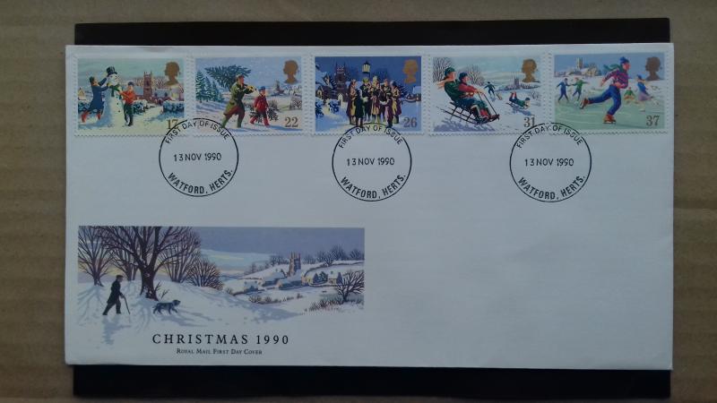 Great Britain 1990 Christmas Stamps FDC