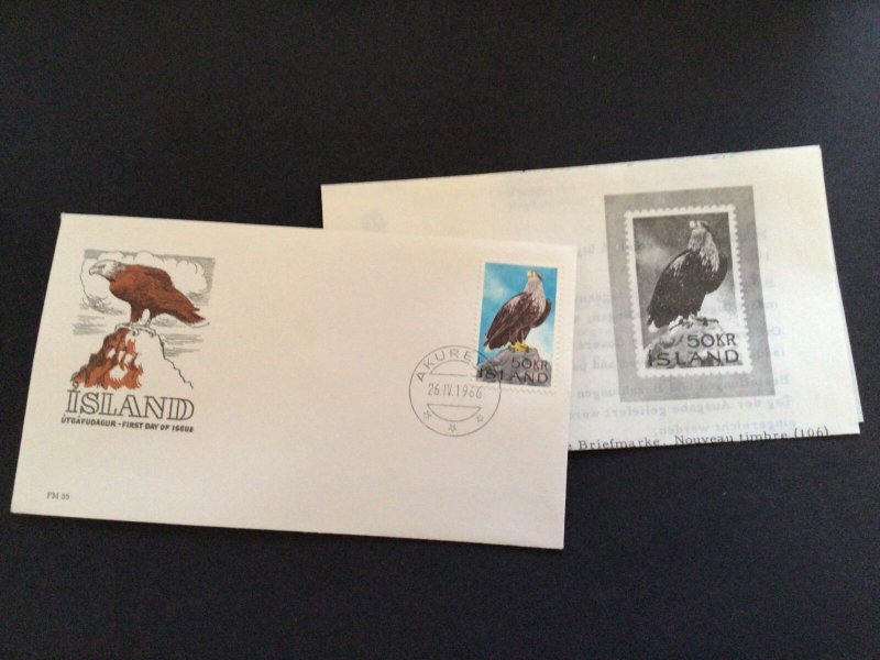 Iceland 1966 Eagle stamp first day of issue postal cover Ref 60286