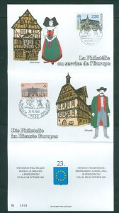 France. Germany 1990. Card  Joint Stamp Exhibition Sindelfingen, Germany