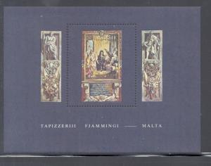 Malta Sc 569 1980 Tapestries stamp souvenir mint NH