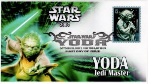 AO-4205-3, 2007, Yoda, Star Wars, Pictorial Postmark, FDC, SC 4205, Add on, Yoda