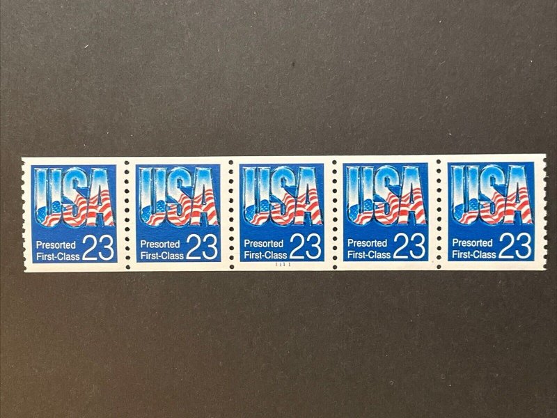 US PNC5 23c USA Flag Presorted First Class Stamp Sc# 2607 Plate 1111 MNH