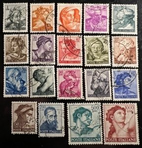 Italy Scott# 813-831 Used F/VF Set of 19 stamps Cat $13.50