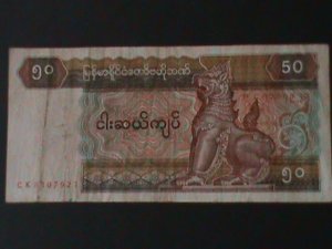 ​BURMA-1979 CENTRAL  BANK-$50-KYATS-CIR-VF-HARD TO FIND- WE SHIP TO WORLDWIDE