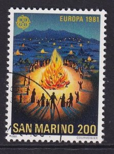 San Marino  #998  cancelled  1981   Europa  200 l  bonfire