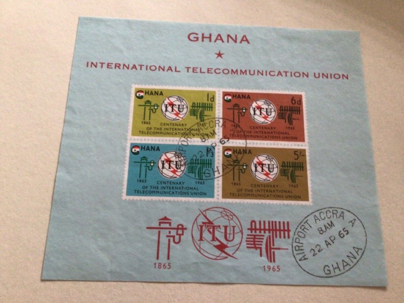 Ghana international telecommunications union 1965 stamps sheet A11296