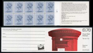 DB8(29)A 1985 1.70 Pillar Box - Write Now Letter Pack Right Margin Cyl B7