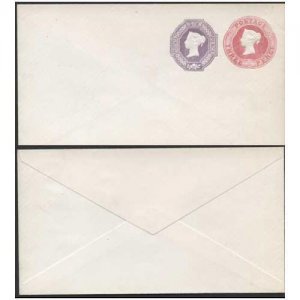 ESC364 QV 3d Carmine and 6d Violet Stamped to Order Envelope Mint