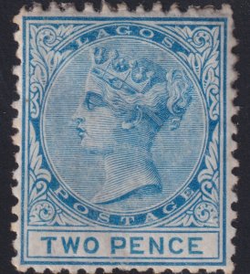 Sc# 2 British Lagos 1874 -75 QV Queen Victoria two pence Wmk 1 MLH CV $80.00