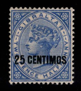 Gibraltar Scott 25 MH* surcharged stamp