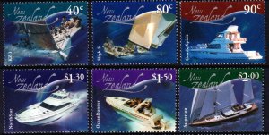 New Zealand 2002 Boats Complete Mint MNH Set SC 1819-1824