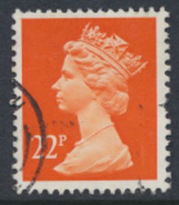 GB Machin 22p SG X964 SC#  MH120 Used  phosphorised paper  see scan details  