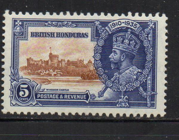 British Honduras Sc 110 1935 5c G V Silver Jubilee stamp mint