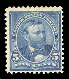 United States, 1894-95 #281 Cat$32.50, 1898 5c dark blue, hinge remnant