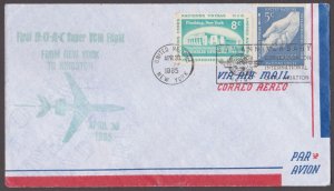 UNITED NATIONS - 1965 BOAC AIRLINES NEW YORK to KINGSTON FIRST FLIGHT COVER FFC