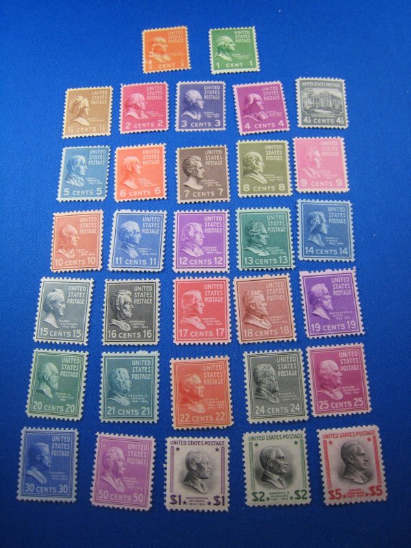 UNITED STATES,  1938   SCOTT #803-834   -   MNH