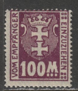 1923 Danzig - Sc J24 - MH VF - 1 single - Danzig Coat of Arms