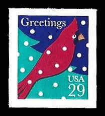 PCBstamps   US #2874 ATM Sgl 29c Cardinal in Snow, MNH, (18)