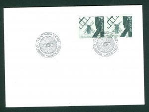 Sweden.  Fdc 1972. Windmills on Oland. Engraver A. Wallhorn.