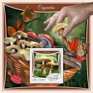 St Thomas - 2017 Mushrooms on Stamps - Stamp Souvenir Sheet - ST17507b