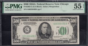 U.S.  $500 FRN #2202-G AU 55 EPQ (50123)