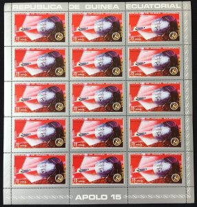 Guinea Ecuatorial 1972 SPACE Rocket Apollo MNH 7 sheets of 15 (105 Stamps) GU20