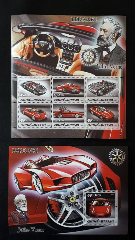 Ferrari cars - Guinea Bissau 2005 - complete ss + Bl ** MNH