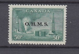 J48604 J L,Stamps 1950 canada mnh #o11 oil wells ovpt