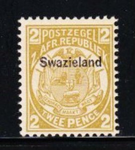Album Treasures Swaziland Scott # 3 2p Swaziland Overprint Mint NH