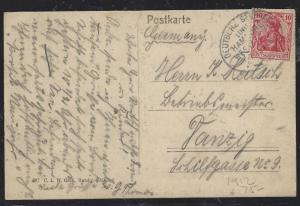 GERMAN CAMEROUN (P1809B) 1912 10PF FORERUNNER 0N PPC    TO GERMANY