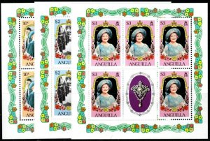 ANGUILLA SG655/7 1985 LIFE AND TIMES OF QUEEN MOTHER SHEETLET MNH