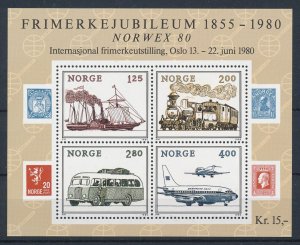 [113593] Norway 1980 Railway trains Eisenbahn Steam Locomotive Sheet MNH