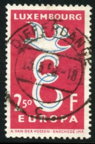 Luxembourg Scott 341 Used VFLH - SCV $0.25